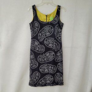 Citrine Dress Womens 8 Sleeveless Black/White Ruffle Hem‎ Sleeveless Slit